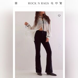 We The Free Black Flare Rock N Rag Pants. Womens Sz 27